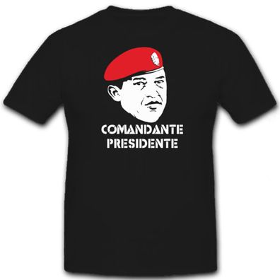 Hugo Chávez Politiker Offizier Staatspräsident Venezuela Barett - T Shirt #7203