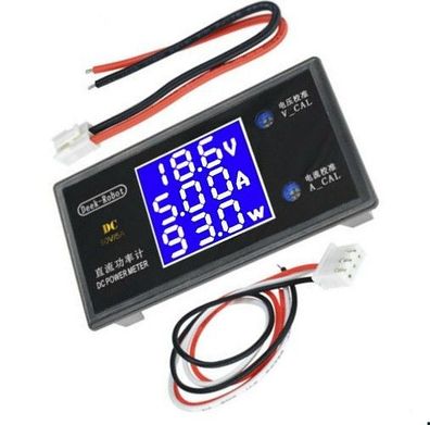 Einbau LCD Volt-Amper-Powermeter je 3-stellig 0-50V/ 0-5A/ dc, 0,1%, 1St.