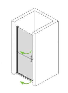 Pflegedusche - geteilte Dreh-Tür Nische 100 cm (B), SM