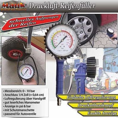 Druckluft Werkzeug Reifenfüller Füllgerät 6,3cm hochwertig #02
