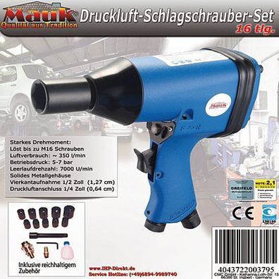 Mauk Druckluft Werkzeug Schlagschrauber Set 320Nm 1/2 Zoll #02