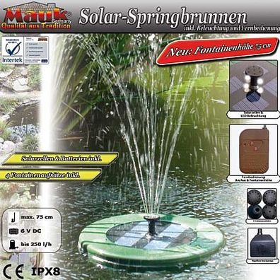 Solarspringbrunnenpumpe Springbrunnenpumpe Pumpe Solar rund grün