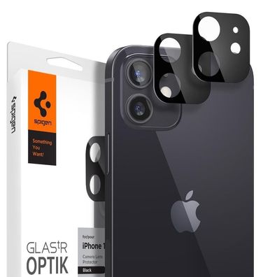 2x SPIGEN OPTIK. TR Kamera Schutzglas Linse Schutz für iPhone 12 schwarz