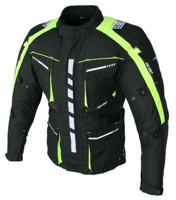 Herren Motorrad Textil Jacke Biker Polyester Sport Touring Jacke mit Protektoren Neon