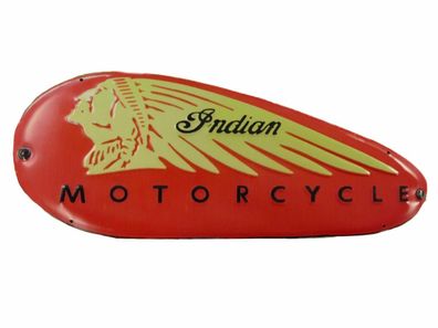Blechschild "Indian Motorcycle" Oldtimer Motorrad Tank 20x50cm Neu (Gr. 20x50 cm)