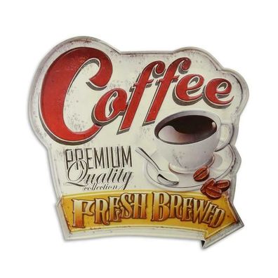 Blechschild "Fresh Coffee" Kaffee Küche Cafè Cafeteria Diner Bar 56x52 NEU