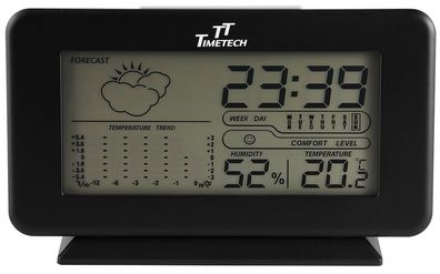 Wecker Digital Alarm Temperatur-Feuchtigkeitsmessung schwarz