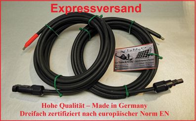 Solarkabel Kabel Photovoltaik PV 4mm² 6mm² PV Made in Germany Solarstecker NEU MC4