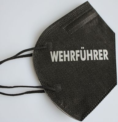 1 FFP2 Maske in Schwarz mit Schriftzug - Wehrführer - 15806/1