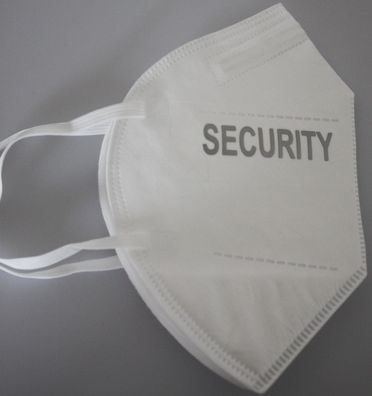 1 FFP2 Maske Dt. Herstellung in Weiß mit Schriftzug - Security - 15811/2