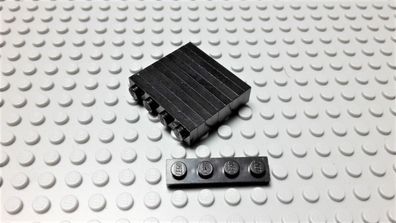 Lego 10 Platten 1x4 flach schwarz 3710 Set 8463 21101 6753 4708