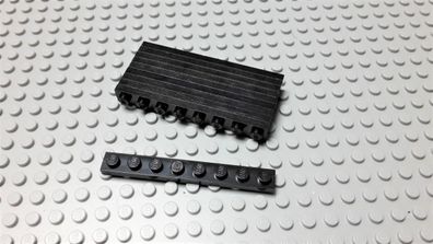 Lego 10 Platten 1x8 flach schwarz 3460 Set 8279 6975 4184 6332