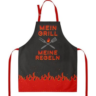 Sheepworld Schürze Grillschürze "Regeln" 100% Baumwolle Grössenverstellbar Neuware