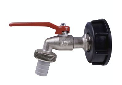 Adapter S60 IBC Kappe Deckel + 3/4" Auslaufhahn + Tülle Wasserhahn