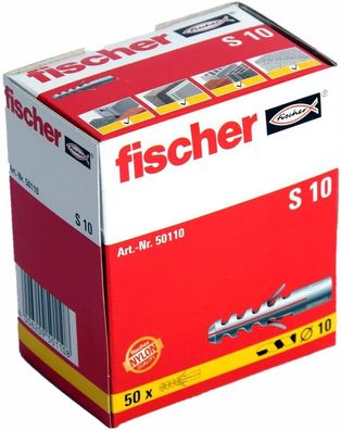 50 Stück Fischer Nylon Dübel S10 10x50 mm 50110