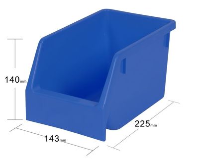8-er Set Kunststoff Stapelbox blau