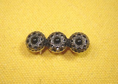 Dirndlbrosche schöne filigrane Brosche schwarze Perlen klassische Trachtenbrosche p