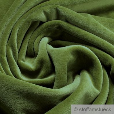 Stoff Baumwolle Polyester Nicki grün Nicky weich grasgrün