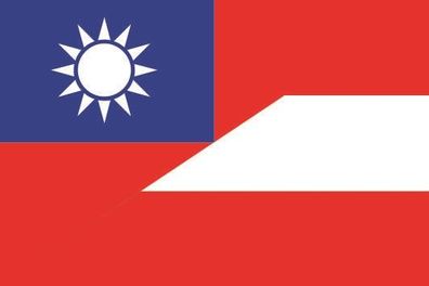 Fahne Flagge Taiwan-Österreich Premiumqualität
