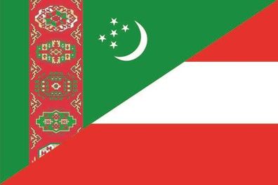 Fahne Flagge Turkmenistan-Österreich Premiumqualität