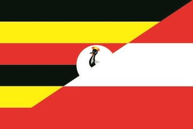 Fahne Flagge Uganda-Österreich Premiumqualität