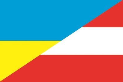 Fahne Flagge Ukraine-Österreich Premiumqualität