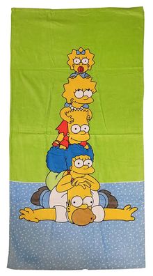 Handtuch The Simpsons Familienturm Strandtuch 70 x 140 cm, 100% Baumwolle
