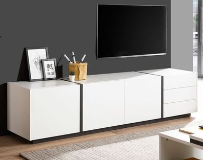 Lowboard TV-Schrank LIVIA 160 cm Kommode TV Tisch Sideboard Hi-Fi Hochglanz 