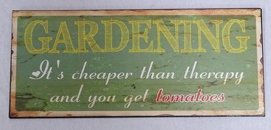 Blechschild, Reklameschild, Gardening, Garten Wandschild 13x31 cm