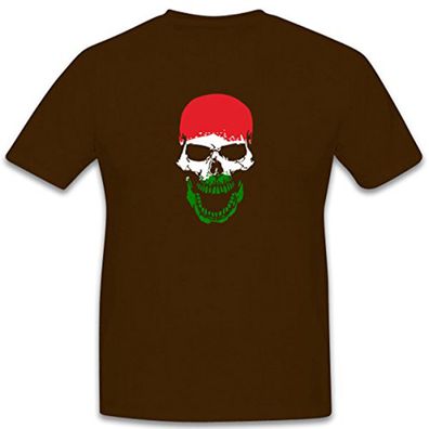 Ungarn Skull Schädel Totenkopf Fahne Flagge ungarisch - T Shirt #6490