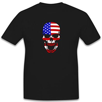 Amerika USA Flagge Fahne Skull Totenkopf Schädel- T Shirt #6482