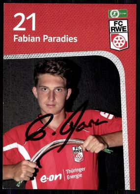 Fabian Paradies Rot-Weiss Erfurt 2011-12 Original Signiert + A 81440