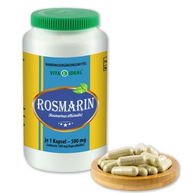 Vitaideal ® Rosmarin Kapseln je 500mg ohne Zusatzstoffe von NEZ-Diskounter
