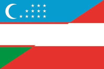 Fahne Flagge Usbekistan-Österreich Premiumqualität