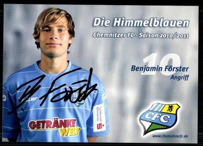 Benjamin Förster Chemnitzer FC 2010-11 TOP AK + A 76733
