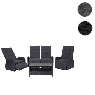 Garnitur HWC-J35, Lounge-Set Sitzgruppe Sofa, Spun Poly halbrundes Poly-Rattan