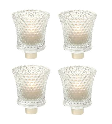 Teelichthalter für Kerzenständer - 4er - Partylicht Teelicht Halterung Glas Aufsatz