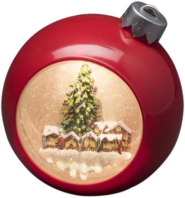 LED Weihnachtskugel Rot warmweiß wassergefüllt Batteriebetr. Konstsmide 4360-550