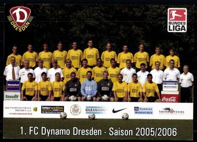 Mannschaftskarte Dynamo Dresden 2005-06 TOP + A 76434 OU