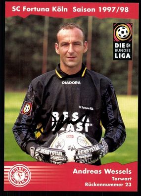 Andreas Wessels Fortuna Köln 1997-98 Original Signiert + A 78366