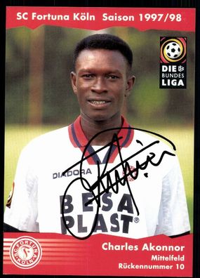 Charles Akonnor Fortuna Köln 1997-98 Original Signiert + A 78383