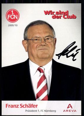 Franz Schäfer 1. FC Nürnberg 2009-10 Autogrammkarte Original Signiert + A 81510