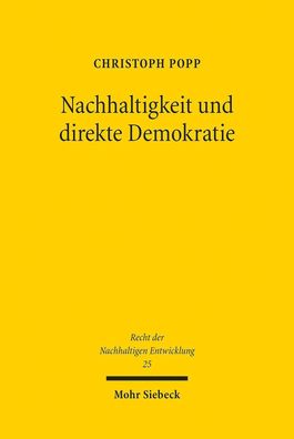 Nachhaltigkeit und direkte Demokratie: Volksentscheid und B?rgerentscheid a ...