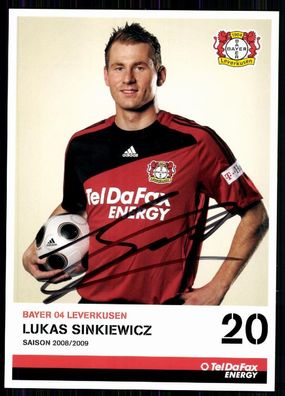 Lukas Sinkiewicz Bayer Leverkusen 2008-09 2. Karte Original Signiert + A 81930