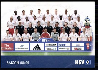 Mannschaftskarte Hamburger SV 2008-09 TOP + A 81982 OU