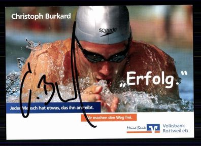 Christoph Burkard Autogrammkarte Original Signiert Schwimmen + A 74296