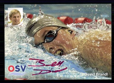 David Brandl Autogrammkarte Original Signiert Schwimmen + A 74294