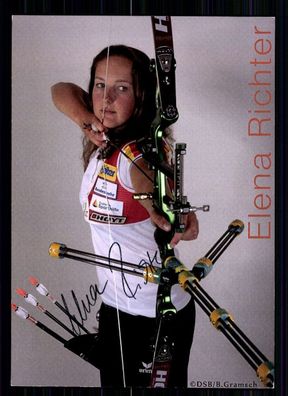 Elena Richter Autogrammkarte Original Signiert Schießen + A 74271