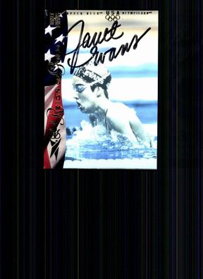Janet Evans Upperdeck Card Original Signiert Schwimmen + A 74306