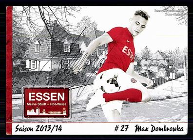 Max Dombrowka Rot-Weiss Essen 2013-14 TOP Autogrammkarte + A 74375